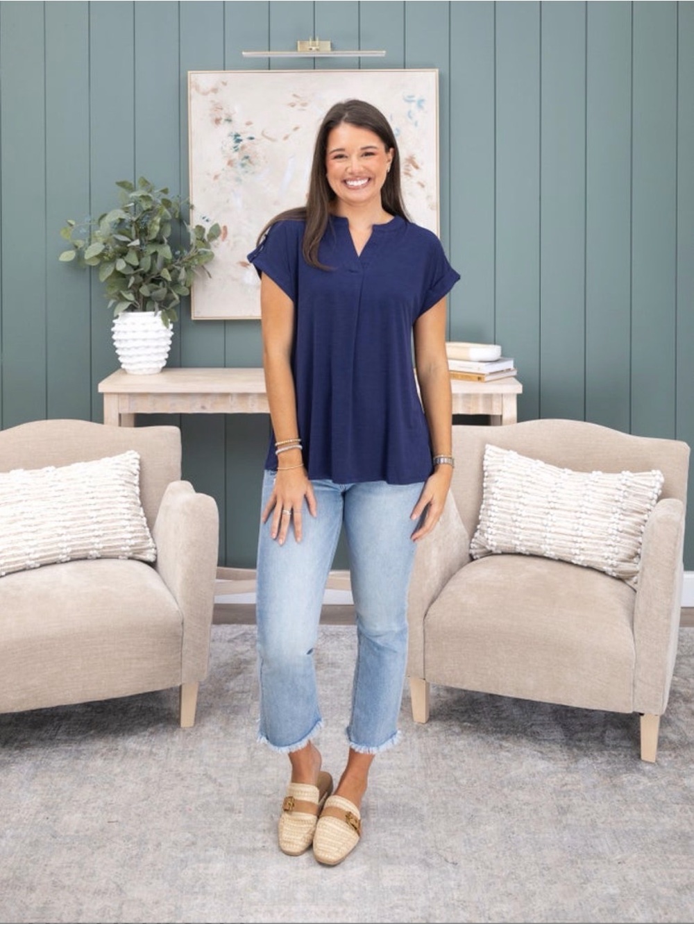 NWOT Dear Scarlett Lizzie Wrinkle-Free Top